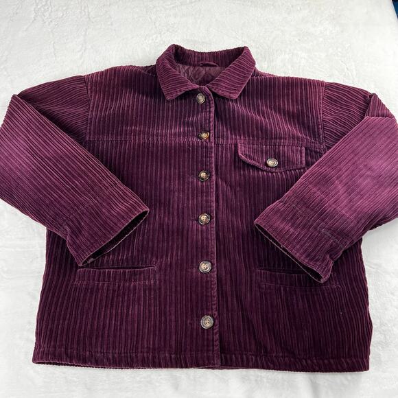 St. John's Bay Jackets & Blazers - St. John's Bay Vintage Purple Corduroy Button Jacket Women's size Medium Petite
